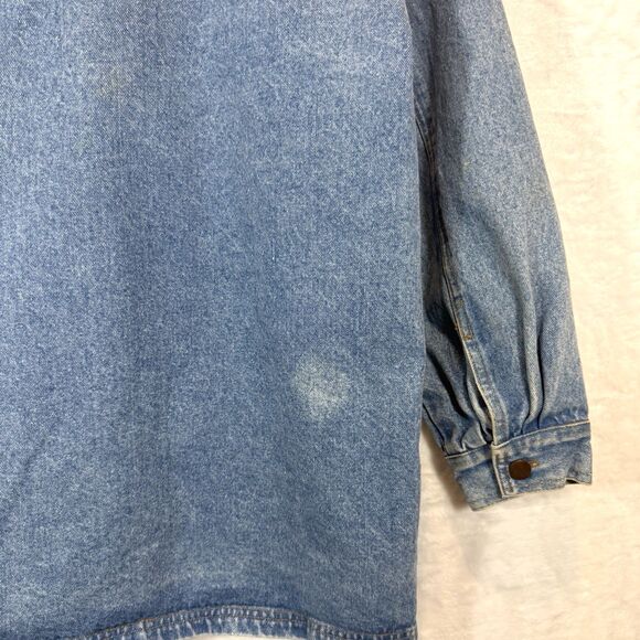 Vintage Denim Jacket Ashley Hill Tiger Leopard Animal Thigh Length L - Picture 4 of 11